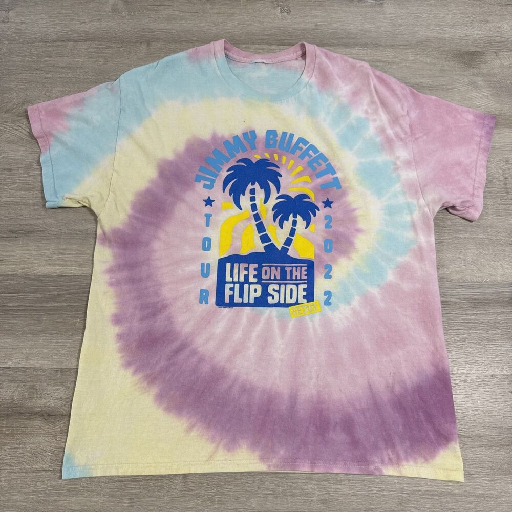 Jimmy Buffett Shirt Men’s XL Tie Dye 2022 Life On The Flip Side Redux Parrothead